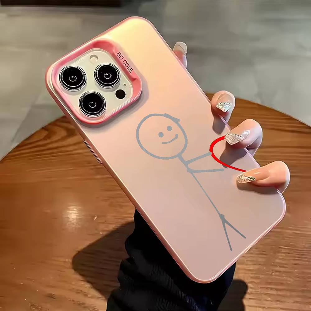 Line C-Couple wallpapers Phone Case Color Silver Shell For IPhone 17 16 15 14 13 12 11 Pro Max Plus