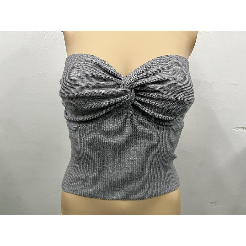 VEZFAA Женская мода Повседневная Летняя Весна Однотонные принтованные блузки и рубашки без рукавов XXXL серый