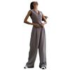 Conjunto de Moda de Verano 2025 para Mujer: Chaleco sin Mangas de Cuello en V y Pantalones de Pierna Ancha