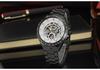 T-WINNER 8067 Men's Skeleton Automatic Mechanical Watch with Transparent Back – Business Style