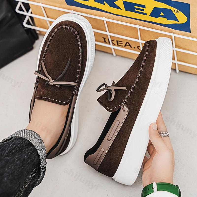 Fashion 2025 Autumn New Retro Shallow Mouth Thick Soled Single Shoes for Men Versatile Comfortable Fashion Niche Designed Chunky Loafers