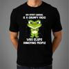 Grumpy Frog Slaps People Shirt: Sarcastic Introvert Graphic Tee, Anti Social Slogan Top