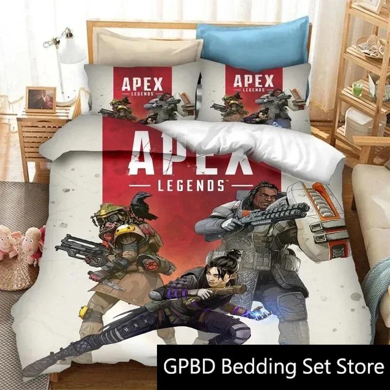 3D Print Apex Legends Game Bedding Set Double Twin King Duvet Cover Comforter Pillowcase Boys Girls Adults Bedroom