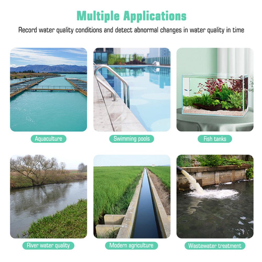 Intelligent Chlorin Meter 7-IN-1 PH/ORP/EC/TDS/Salt/Temp/CL Solar Floating Swimming Pool Water Quality Tester for Swimming Pool