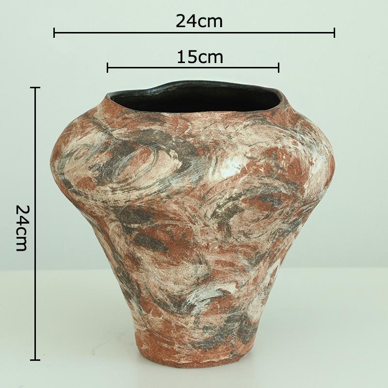 

Abstract Painted Ceramic Vase Creative Retro Plant Pot Table Decoration Flowers Arrangement Floral Vases Room Aesthetic Decor