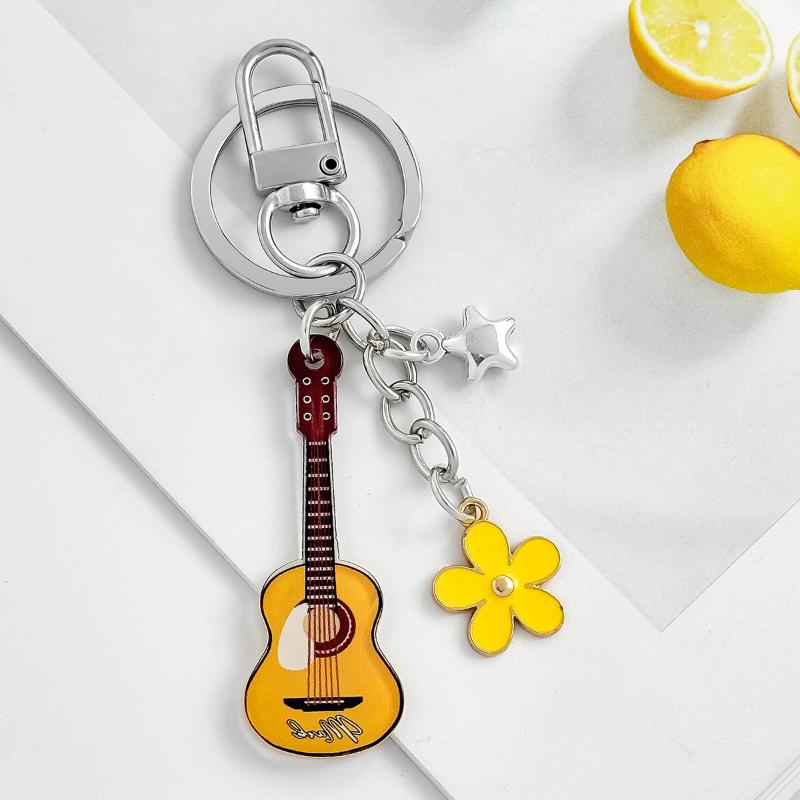 Hiphop Rocková Kytara Klíčenka Cool Módní Punk Harajuku Hudební Klíčenka Přívěsek na Tašku