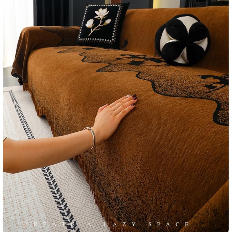 Alien Tassel Sofa Towel Blanket Thicken Printed Throw Vintage Simple Pattern Sofa Blankets Air Conditioning Nap Sofa Towels