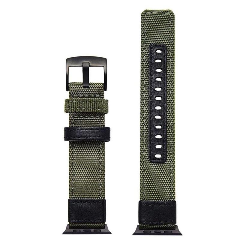 Watchband Strap For Apple watch band 44mm 45mm 41mm 40mm Jeep Canvas Nylon+Leather Bracelet iwatch Series 3 4 5 6 SE 7 8 Ultra 49mm Band