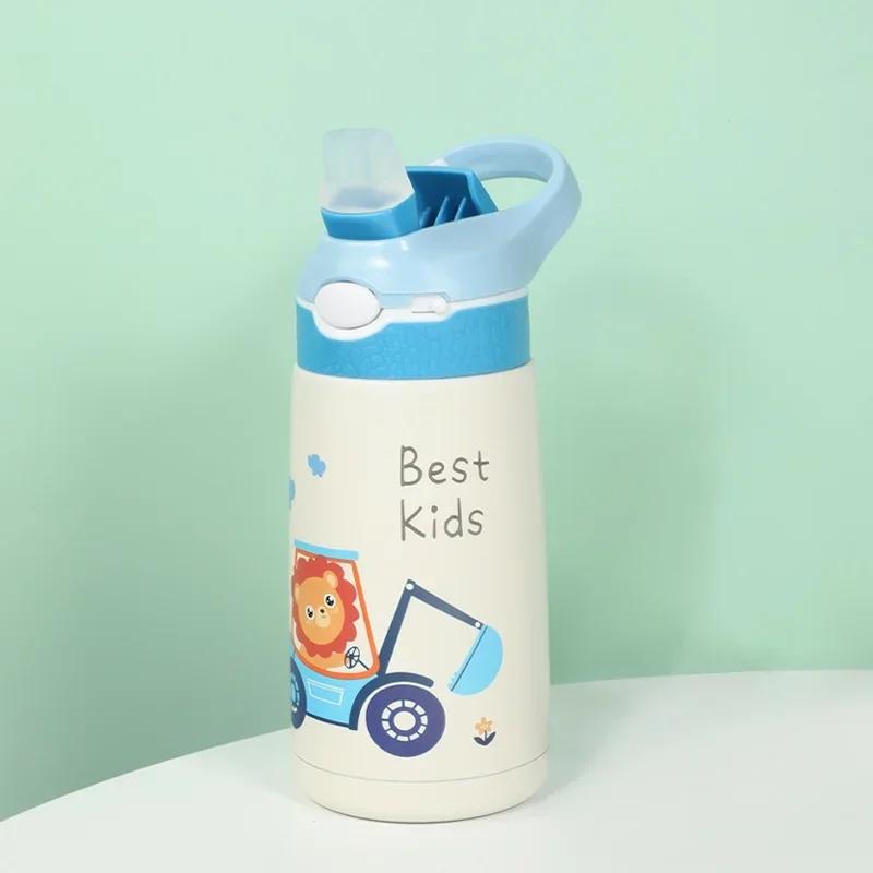

316 Stainless Steel Baby Duckbill Straw Insulated Cup Sports Gift Water Bottle Children s 400ml Leak-proof Thermos Water Bottle 400ml левиний
