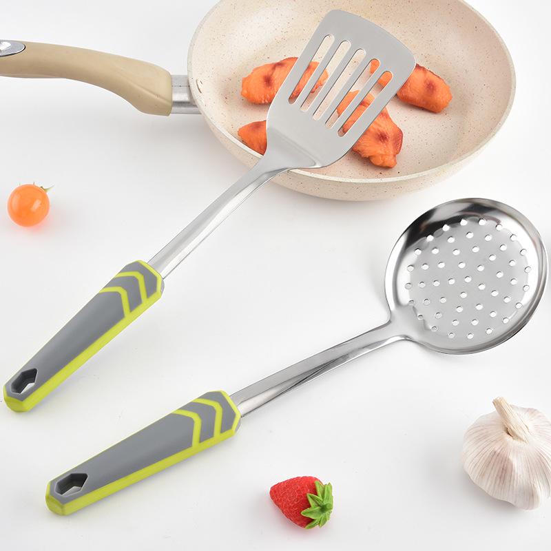 Stainless Steel Kitchen Utensil Set: Stir-Fry Spatula, Soup Ladle, Slotted Spoon, and More - Perfect Full Kitchen Gift Set