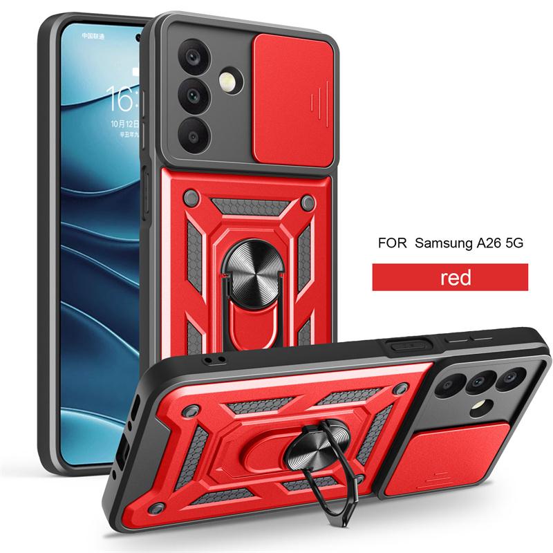 Samsung Galaxy A26 Hülle Armor Stoßfestes Backcover für Samsung A16 A06 A36 A56 5G A 26 16 06 56 Auto Magnetischer Ringhalter Coque