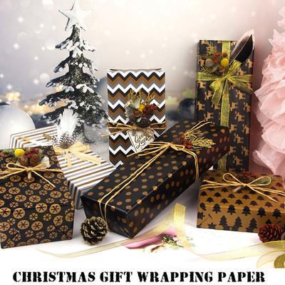 70*50cm Retro Gifts Wrapping Paper Roll Gift Box Packaging for Wedding Birthday Party DIY Decoration Christmas New Year Decor
