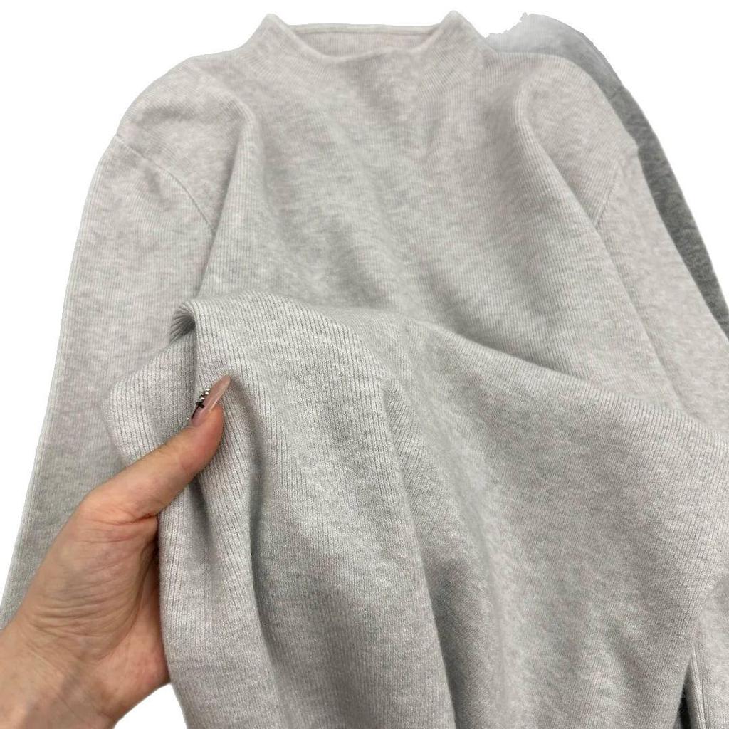 Women's Soft & Fluffy Korean Style Half-High Neck Knit Top - Anti-Pilling Autumn/Winter Layer