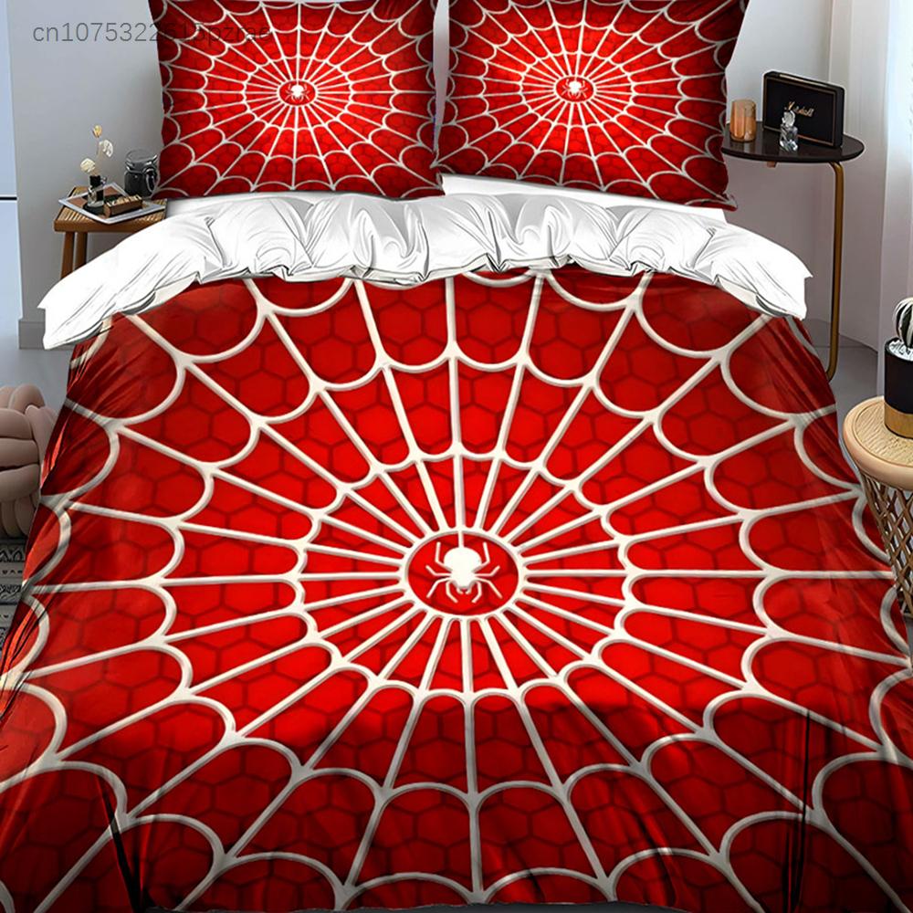 "Spider Web Pattern Decor Set" Multiple Sizes kid's And adults' Bedroom Exquisite 3PC Bedding set, Gift