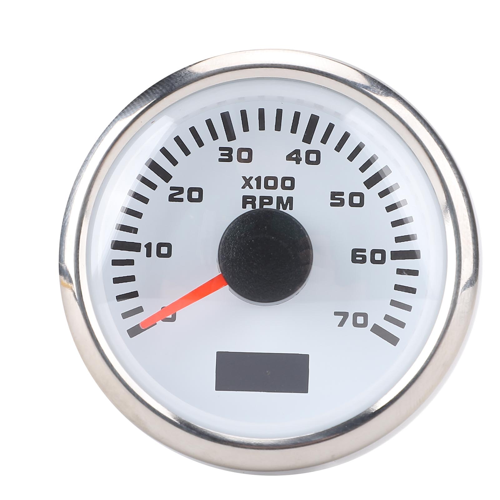 

7 Color Backlight DC 9-32V RPM Gauge 52mm 7000RPM Tachometer with Hourmeter for Truck Tractor Car RV Boat белый
