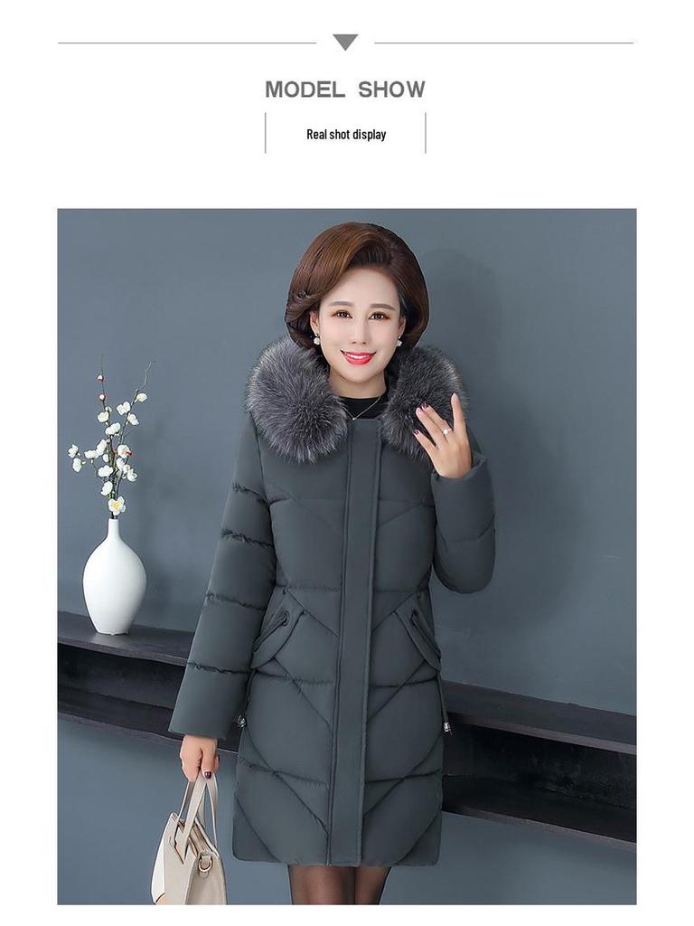 Women's Slim-Fit Mid-Length Cotton Padded Jacket