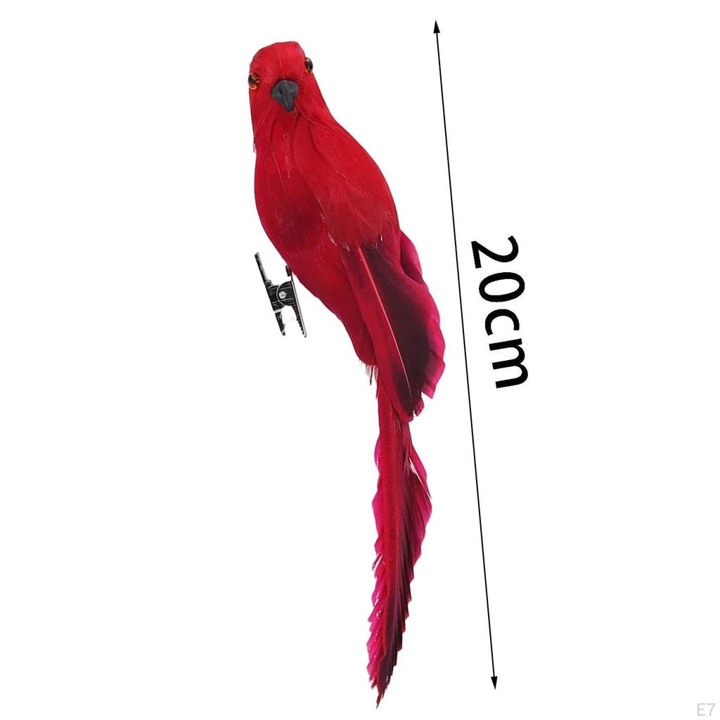 Artificial Birds Photography Props Model Sculpture Statue Feathered Parrot for Outdoor Crafts Porch