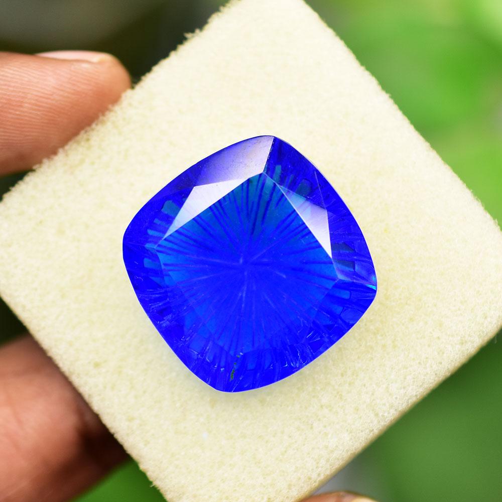 Natural Blue Sapphire Loose Gemstone Quality 24x24mm Square Cushion Cut September Birthstone Gift