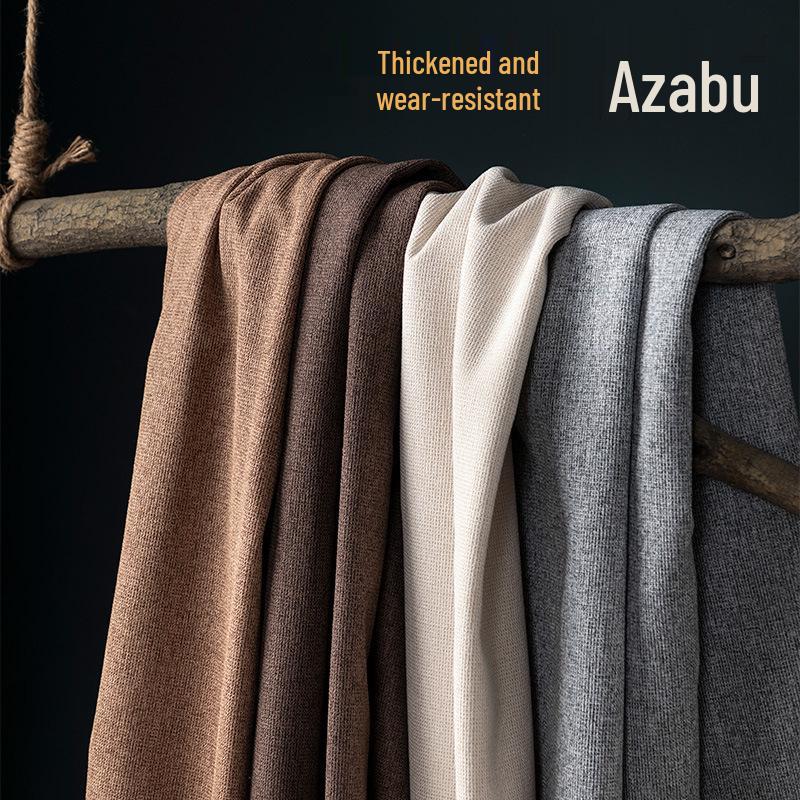 All-Polyester Solid Color Linen-Like Sofa Fabric with Soft Bag Process - Composite Flocking Fine Linen Canvas