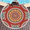 Ethnic Plaid Beach Creative Swimming Towel Microfiber Round Beach Towel Mandala Stripes Adult Large Round Bath Towel