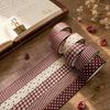 Office Desk Organization Tape 6 Rolls Plaid Washi Set, Grid Checkered Pattern Masking Tape, Self Literary Art Style Adhesive Decorative for