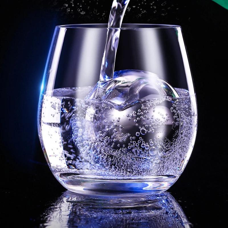 2pcs Whiskey Large Ice Ball Mold Set - Stainless Steel Metal - Freezing Chilled Whiskey Stones - Non-Melting Ice Cubes