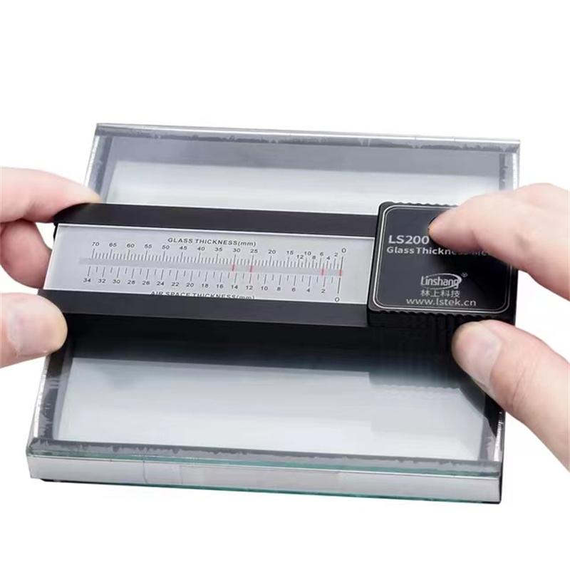 Linshang LS200 Scale Laser Glass Thickness Gauge Meter Measure Double Triple Glaze Insulated Glass Thickness Measurement Device