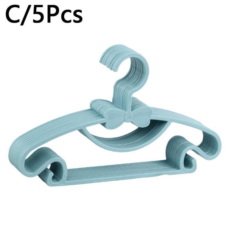 5pcs Kids Clothes Hangers Portable Multifunction Hook Design Clothes Drying Rack For Kid Plastic Baby Hangers Clothes Storage F1M3