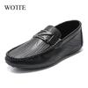 WOTTE Men Casual Shoes Sneakes Fashion Loafers Men's Leather Slip On Formal Loafers Men Moccasins Outdoor Walking Mans Footwear