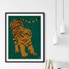 Nordic Abstract Animal Poster Red Pink Green Tiger Doesnt Lose Sleep Canvas Painting Wall Art Prints Picture Bed Room Home Decor