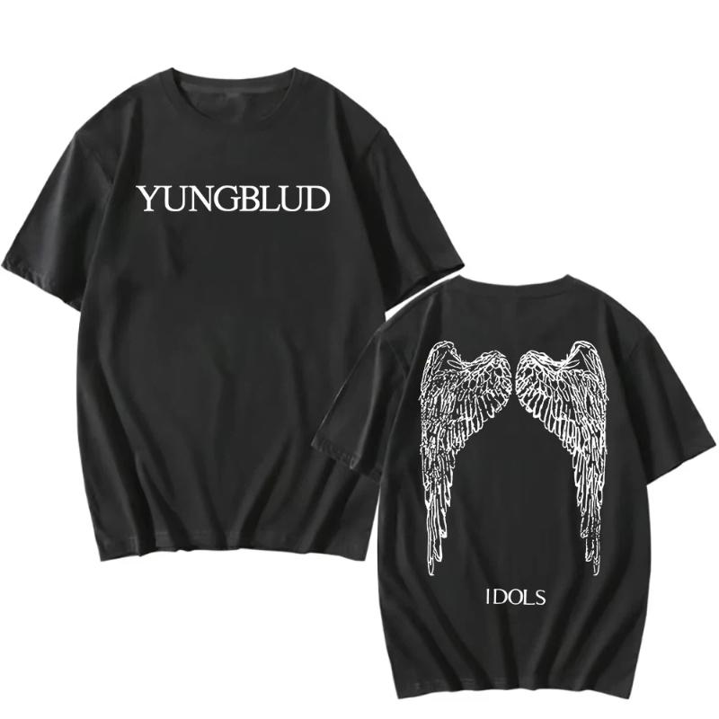 YUNGBLUD Идолы Футболка Zoom Хлопок Хип-Хоп Унисекс Уличная одежда Певец Летний Мягкий Мужской Женский Топ Футболка Свободный Повседневный Модный Харадзюку XS