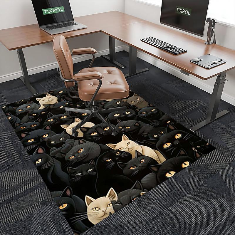 1pc Office Chair Mat with Cute Cat Pattern - Perfect for Home and Office Decor, Suitable for All Seasons.P024