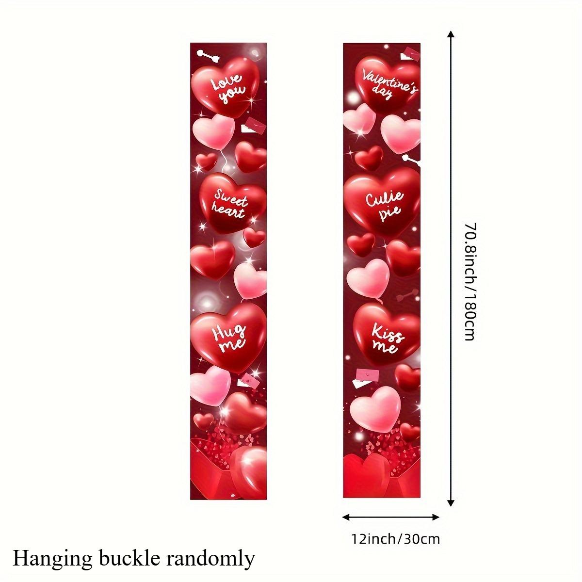 

2pcs Valentine S Day Polyester Porch Banners,12x70.8 inch Heart & Cupcake Design,Love Hanging Decor for Home,Wedding,Anniversary