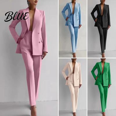 Simple Daily Commuting Suit Women's 2 Piece Set Business Blazer Jacket Polyester for Women Dressy Pencil Pants Professional Work Office Outfits