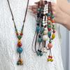 Jingdezhen Ceramic Non-Fading Necklace Ethnic Style Sweater Chain Antique Woven Rope Long Neck Chain