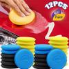 Car Colorful Round Edged Sponge High Density Waxing Polishing Foam Detail Treatment Application Pad Fine Cotton Car Waxing Tools