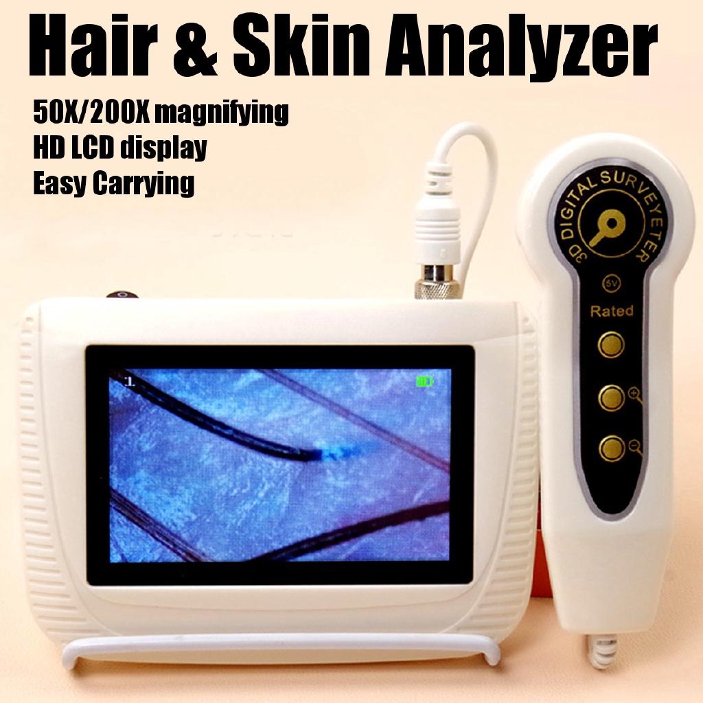 

Electric Portable Facial Skin Detector Moisture Tester Hair Skin Analyser Machine Professional Digital Dermoscopy Skin Care Tool New