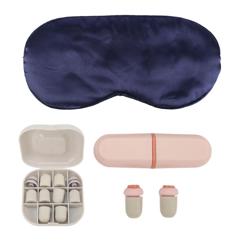 Brusreducerande öronproppar Ljudreducering Silikon Sovöronpropp med Ögonlapp Rosa
