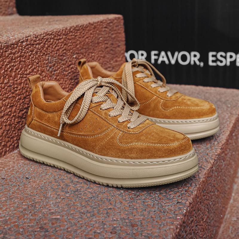 

2025 Fashion Trend Men s Casual Board Shoes Small Leather Shoes British Commuter Suede Single Shoes Dexun Casual Shoes 44