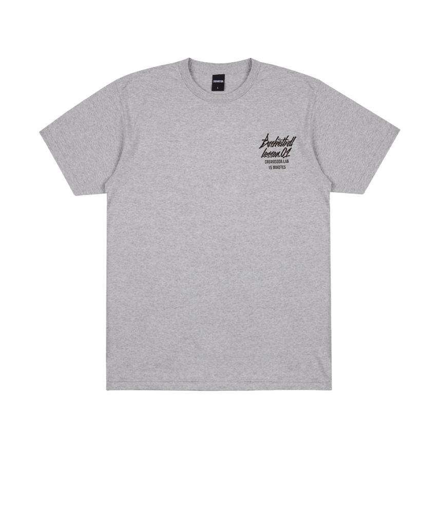 CREAM SODA LAB 15Min Quarter Teamplay Graphic Logo Short Sleeve T-Shirt Gray Black