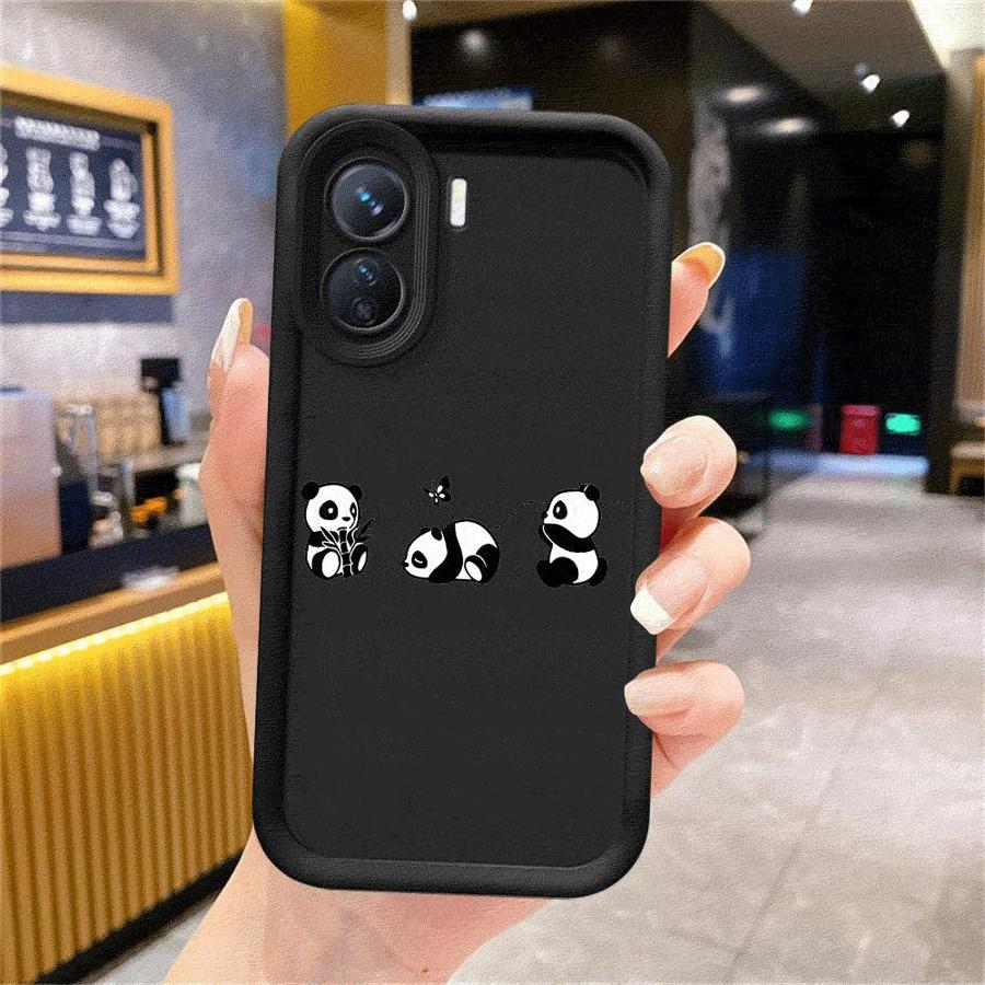 Cute Panda Phone Case for Redmi 12 4G 12C 13C 4G 5G Poco X3 NFC X3 Pro C50 C51 C61 A1 A2  Plus A3 A3x Matte