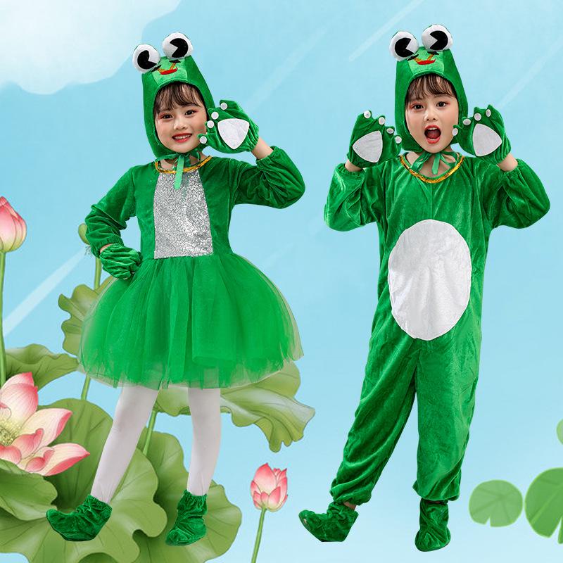 Costume da Ballo Rana Verde per Bambini - Vestito di Scena per Girini che Cercano la Mamma