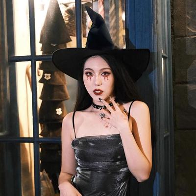 Fashion Party Halloween Sorcerer Hat Portable Vintage Witch Hat Cosplay Props
