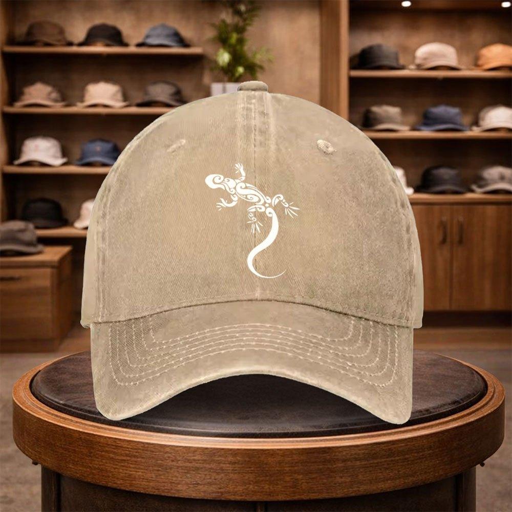 A UnisexS Baseball Cap with Lizard Pattern Adjustable And Stylish for Outdoor Use Featuring an Urban Design ItS a Lightweight