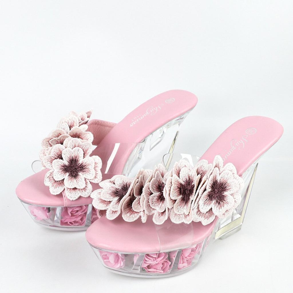 Klínový podpatek 11CM Noční klub Boty na klínovém podpatku Květinový podpatek Dámská obuv Catwalk Pole Taneční boty Crystal Sole LFD-1101-A21