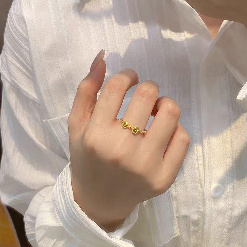 Gold Runaway Princess Bogenring - Xiaohongshu Stil Offener Finger Damen Mode Schmuck