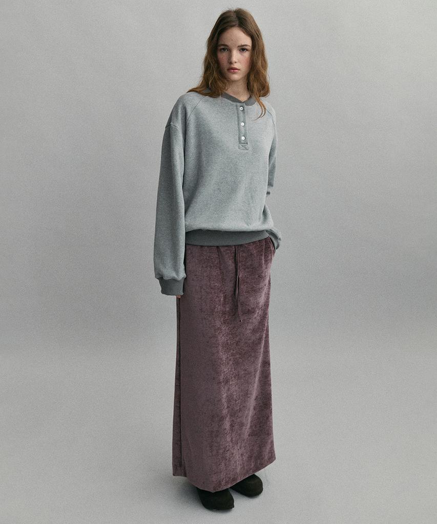 Aubeuawo Velour Soft Skirt (Mist Plum)