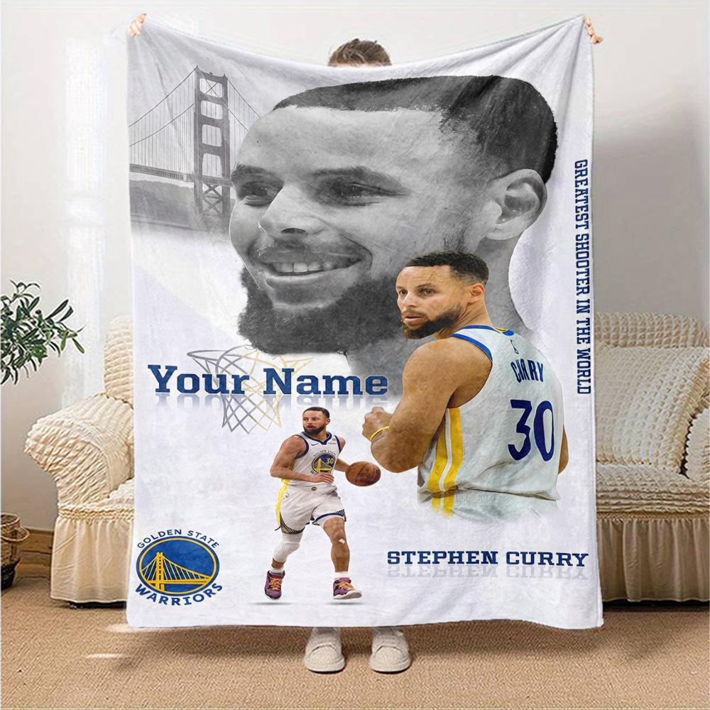 Curry Action Poster Customize Text Blanket Cozy Personalized Blanket Soft & Cozy Suitable for Picnics Nap Chair Sofa for All Occasions
