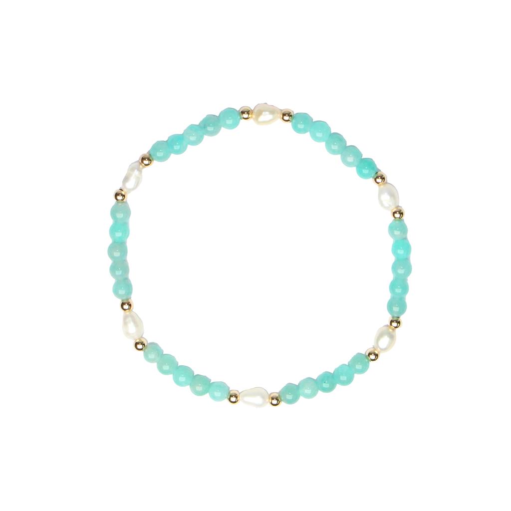 Bien Vetu 4Mm Amazonite X Freshwater Pearl Gf Layered Wb