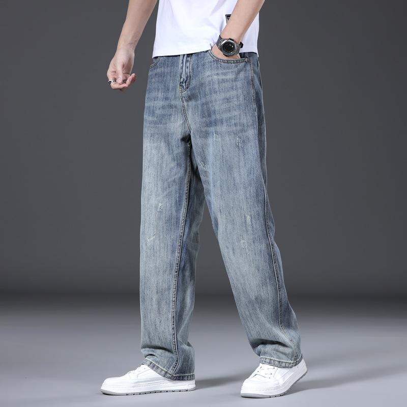 Men's Jeans, American Straight Pants, Men's Autumn and Winter Loose Trendy Brand Straight Pants, Versatile Youth Youth Pants, Thick